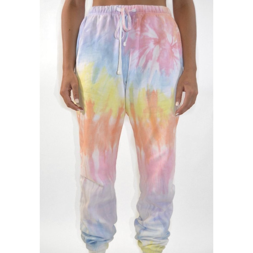 Brown Dyed Girl Tie-Dye Pastel Sweatpants NWT